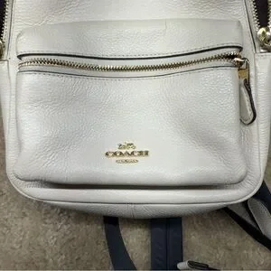 Coach | Bags | Coach Ivory Mini Backpack With Gold Details  display picture 1